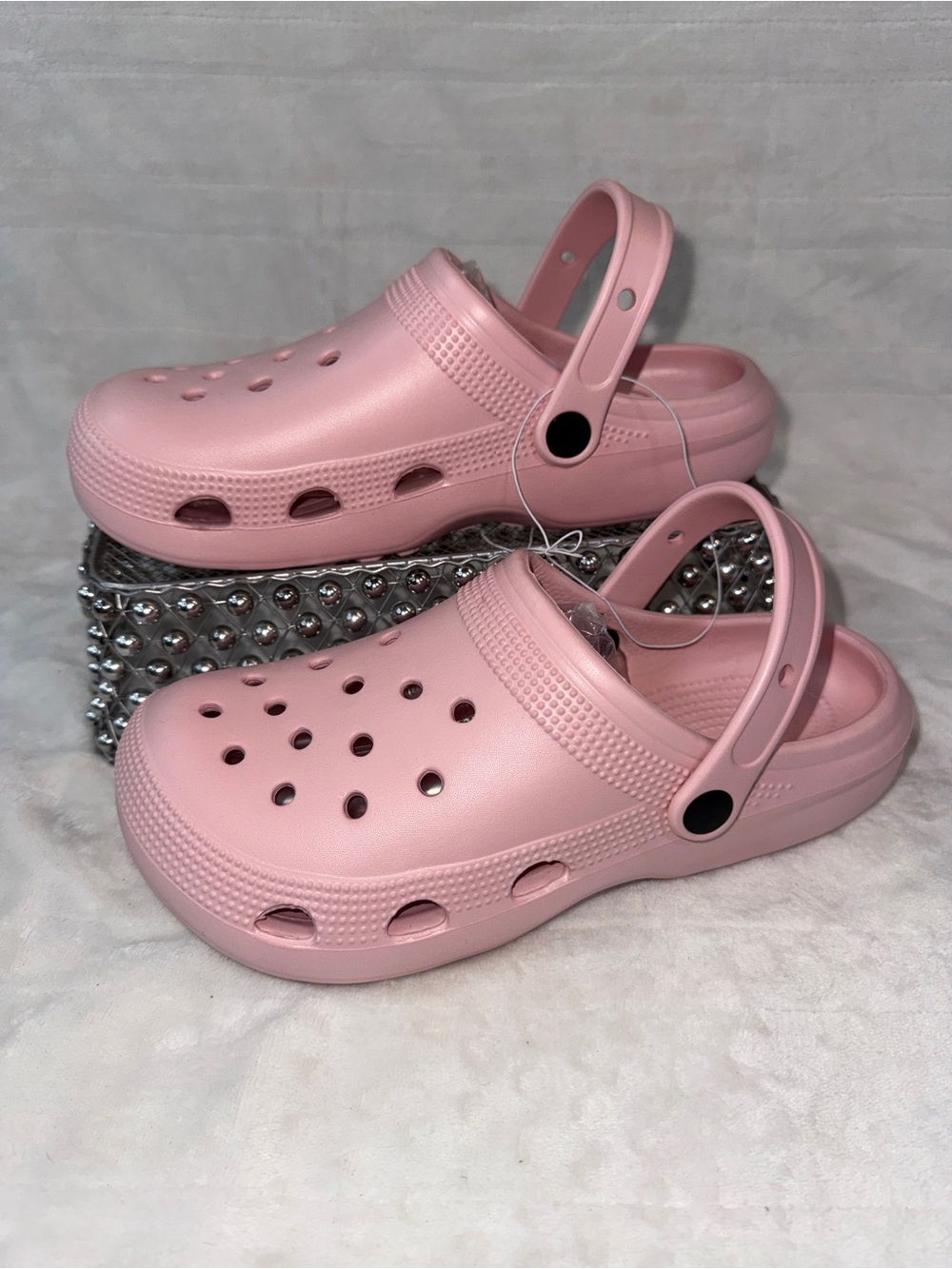 Pink Metallic Clog Sandals Slip-On Shoes Women 10-11
